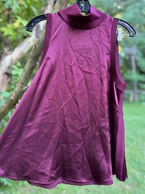 Cinq à Sept Calla Silk Sleeveless Mock Neck Top